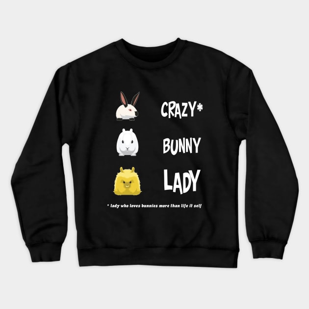 crazy bunny lady Crewneck Sweatshirt by youki